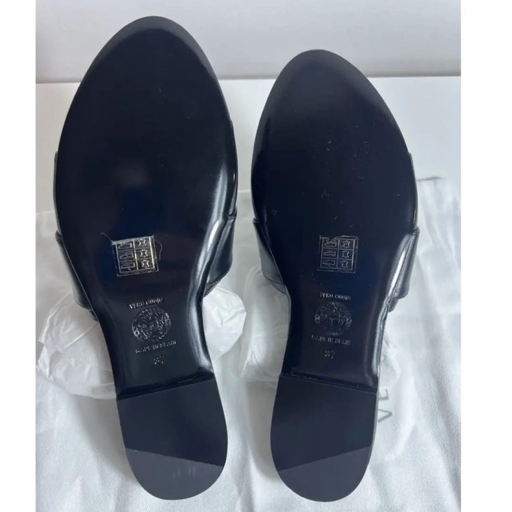 Versace Virtus Black Leather Sandal - Picture 6 of 10